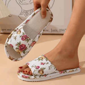 Linen Slippers for Women Summer Indoor Home Sweat-Absorbent Home Non-Slip Spring & Fall All Year Round Home Floor Cotton and Linen Slippers - Image 4