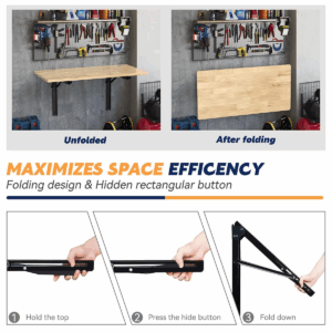 22inch Folding Shelf Brackets Heavy Duty Triangle Bracket Adjustable Wall Mounted Space Saving DIY Bracket Folding Design - Image 5