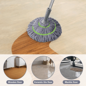 Automatic Self Wringing Lazy Mop Squeeze Hands Free Quick Wring Floor Cleaning Mop Household Cleaning Hardwood Tile Large - Image 3