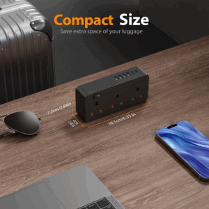 9-in-1 Multi-Plug Receptacle Extender with USB, Wall Outlet Splitter with 6 USB Ports (2 USB C) and 3 Receptacles, Black - Image 6