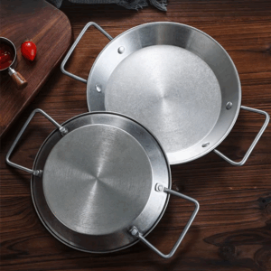 Retro 304 Stainless Steel Flat Pans Seafood Plate with 2 Ear French Fries Trays Kitchen Barbecue Amphora Snack Saucepan - Image 7