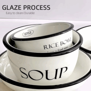 Ceramic Tableware Set Rice Bowl Breakfast Soup Bowl Dessert Dinnerware Tray Microwave Safe Kitchen Noodle Bowl Tableware Set - Image 6
