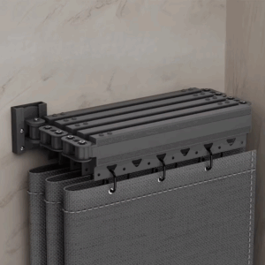 Toilet waterproof and mildew-proof invisible high-end shower folding curtain bathing household hanging curtain bathroom - Image 6