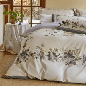 100% Soft Cotton Brushed 4Pcs Rose Floral Chic Vibrant Queen Double Duvet Cover with Zipper Flat/Fitted sheet Pillowcases - Image 3