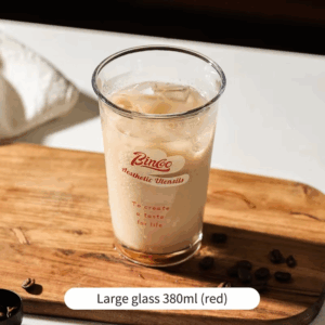 380ML Home Daily Water Cup Cafe American Ice Latte Coffee Cup Drink Juice Cold Drink Simple Classic Transparent Glass Coffee Cup - Image 3