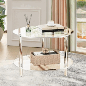 Acrylic Coffee Table Home Living Room Small Apartment Small Table Minimalist Light Luxury High-End Movable Shelf Side Table - Image 4