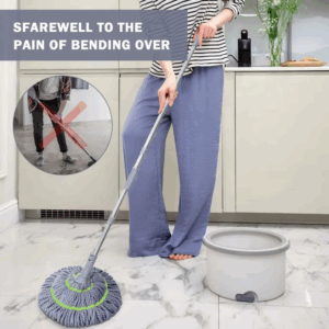 Automatic Self Wringing Lazy Mop Squeeze Hands Free Quick Wring Floor Cleaning Mop Household Cleaning Hardwood Tile Large - Image 4