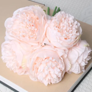 5Big Heads 11cm Diameter Rose Pink Peony Artificial Flowers Bouquet Fake Flower for Home Bride Wedding Decoration Marriage Decor - Image 4