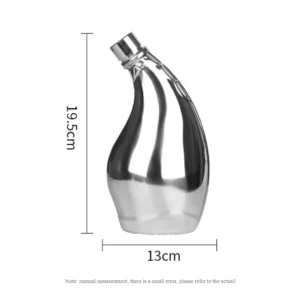 Stainless Steel Horn Hip flask, Leather case ox horn flagon with funnel, High-capacity wine pot, Western cowboy wine set, 53oz - Image 4