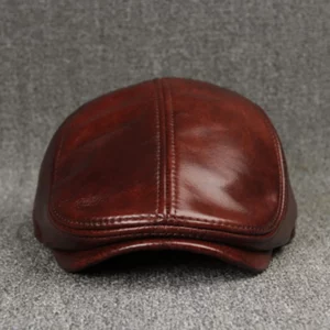 XdanqinX Men's Winter Hat Thicker Warm Cowhide Leather Berets With Ears Snapback Cap Brands Fashion Cap Male Bone Dad's Hats - Image 4