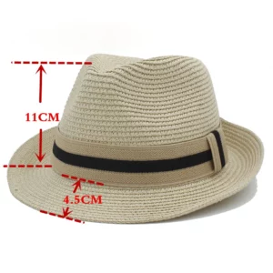 Fashion Summer Women Men Toquilla Straw Sun Hat Elegant Queen Homburg Panama Hat Gentleman Dad Godfather Fedora Hat Beach Cap - Image 4