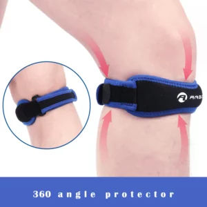 1 Piece Knee Patellar Tendon Knee Support Strape Brace Adjustable Shock Absorption Compression Knee Pad Sleeve for Basketball - Image 2