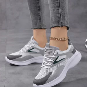 Running Shoes Breathable Mesh Off White Sports Shoes Comfortable Athletic Training Footwear Lightweight Sneakers for Women - Image 3
