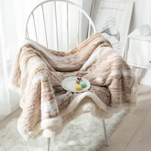 Cotton Velvet Winter Blanket Warm Jacquard Double-Sided Thickened Lambskin Blankets Comfortable Soft Multifunctional Blankets - Image 2