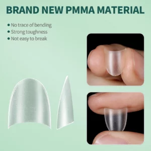 NAILPOP 150pcs Half Cover Short Fake Nail Tips Full Cover 15 Sizes for Nail Extension No C Curve False Nails Art Home DIY Salon - Image 5
