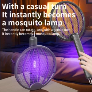 Foldable Electric Mosquito Swatter 3-in-1 Electric Mosquito Killer Anti-mosquito Lamp Rechargeable Wall-Mounted Mosquito Swatter - Image 5