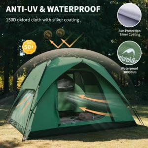 Naturehike One-touch Tent 3-4 Person Ultralight Waterproof Fast Build Camping Tent Outdoor Backpack Tent Portable Automatic Tent - Image 5
