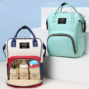 Large Capacity Canvas Mummy Bag Multifunctional Baby Bottle Thermal Insulation Travel Storage Bag Fashion Mummy Bag Hanging Bag - Image 1