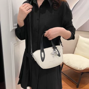 High end and niche solid color bag for women in 2024, new summer fashion crossbody bag, popular this year, portable bucket bag - Image 3