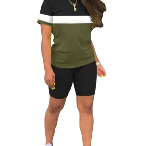 Women's Summer Two-Piece Set Running Sportswear Casual Loose T-Shirt Shorts Set round Neck Short Sleeve Soft Versatile Basic - Image 4