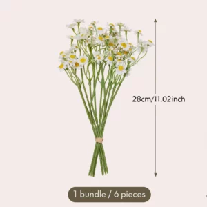 60heads Artificial Daisy Flowers Small Daisy Fake Flower Bouquet for Valentines Wedding Party Table Decoration DIY Home Decor - Image 3