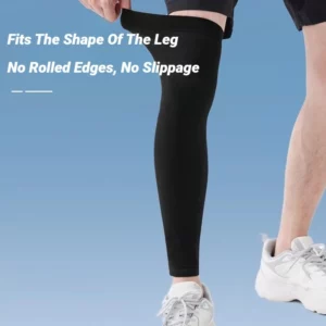 2PC Summer Running Cycling Legs Sleeve Ice Silk Protection Compression Non-Slip Leg Warmer Cooling Sport Gear Sunscreen Leggings - Image 3