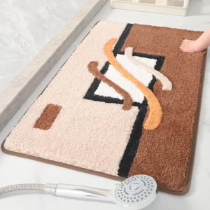Carpet Super Absorbent Bath Rugs Bath Mat Floor Decorative Bath Rug Bathroom Rugs Microfiber Floor Mats For Tub Bathroom Doormat - Image 3