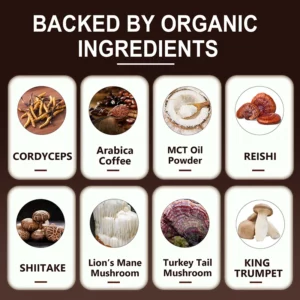 Mushroom Coffee - Reishi, Cordyceps, Energy, Mental Clarity, Focus Support, Memory Enhancement, Relieve Fatigue - Image 3