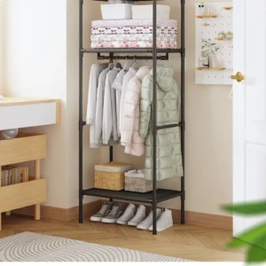 Floor Type Clothes Hanger Multifunctional Clothing Organizer Standing Storage Shelf Multi-Layer Widening and Raising Coat Hanger - Image 3
