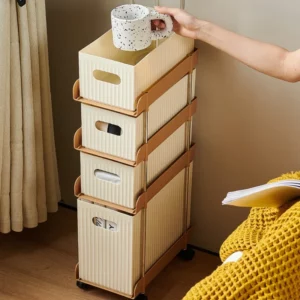 Beautician Trolley Drawer Type Bedside Mobile Gap Cart Household Multi Layer Multi-functional Schoolbag Books Shelf with Wheels - Image 6