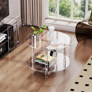 Acrylic Coffee Table Home Living Room Small Apartment Small Table Minimalist Light Luxury High-End Movable Shelf Side Table - Image 1