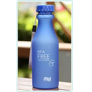 500ML Portable Candy Color Scrub Plastic Water Bottle Letter Print Leakproof Outdoor Sports Readily Cup - Image 5