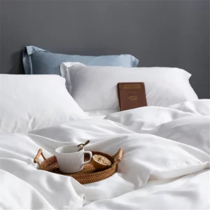 Sondeson Luxury White 100% Silk Bedding Set Healthy Skin Beauty Queen King Duvet Cover Set Flat Sheet Pillowcase Bed Linen Sets - Image 4