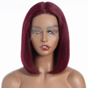 Lekker Ombre Blonde Short Straight Bob 13x1 Lace Front 100% Human Hair Wig For Women Brazilian Remy Hair Middle Part Colored Wig - Image 6