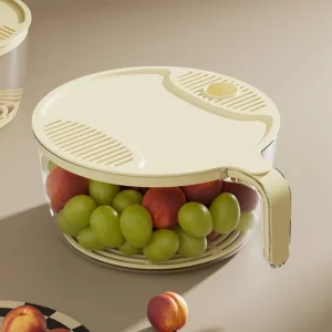 UFORU Washing basket multi-functional rice washing machine plastic light luxury kitchen household drain rice washing vegetables - Image 4