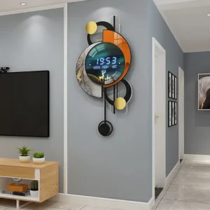 Modern Digital Wall Clock 3D Nightlight Silent Electronic Creative Wall Clock Jump Second Home Decoration - Image 1