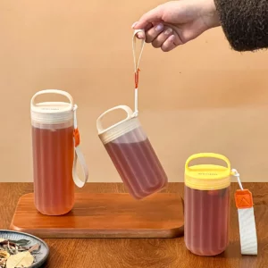 WORTHBUY New 350/550Ml Plastic Water Bottle With Handle&Rope Leak Proof Drinking Bottle Travel Sport Portable Milk Coffee Cup - Image 1