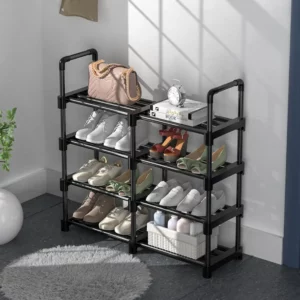 Assembled Shoe Rack Simple Diy 3 Rows Multi-Layer Shoecase Metal Removable Entryway Shoerack Sneakers And Boots Organizer Shelf - Image 5