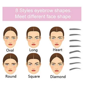 8 In 1 Reusable Eyebrow Stencil Beauty Makeup Brow Stamp Template Eyebrows Shape Set Eye Brow Makeup Tools - Image 3