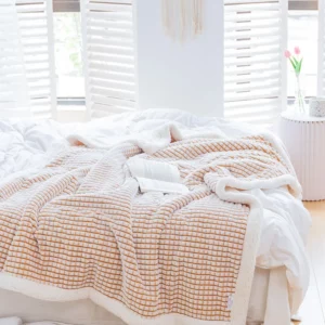 Winter Plaid Lambing Blanket Warm Soft Thick-Textured Fleece Blanket Sofa Blanket Covers Multifunctional Decorative Blankets - Image 2