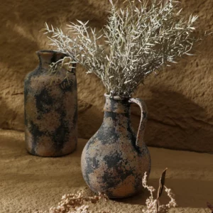 CAPIRON Earthenware Vase for Dried Flower Pampas Grass Nordic Wabi Sabi Retro Home Aesthetics Bookshelf Wall Shelf Decoration - Image 3