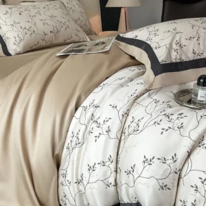 Summer Cooling Soft Silky Lyocell Eucalyptus Bedding Set Double Queen King Flowers Print Duvet Cover Bed Sheet Pillowcases 4Pcs - Image 5