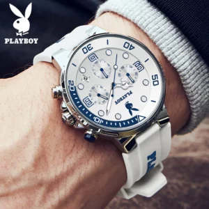 PLAYBOY 2024 Men Watches Top Brand Sports Men Quartz Wristwatches Waterproof Silicone Strap Business Luxury Clock Reloj Hombre - Image 3
