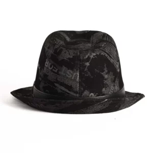 New Male Perform High Quality Genuine Leather Print Jazz Fedora Gentleman Sheepskin Short Brim Top Hat Shows Topper - Image 4