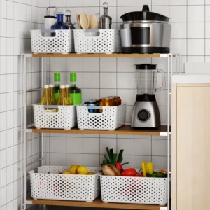 Versatile Plastic Storage Bins for Closet & Home Organization - for Kitchen, Bathroom, Bedroom, Office, Shelf Baskets - Image 5