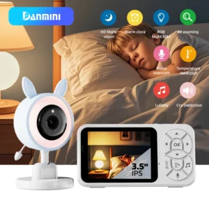 DANMINI new 3.5 "RGB night light baby monitor with night vision temperature detection voice intercom baby nanny security camera - Image 1