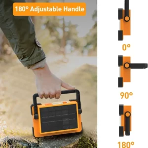 New Rechargeable Solar Flood Light Outdoor Portable LED Reflector Spotlight Rechargeable Projector Floodlight Construction Lamp - Image 6