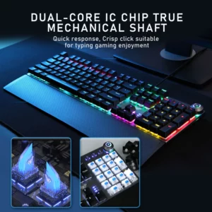 AULA F2088 Mechanical Gaming Keyboard Anti-ghosting 104 Brown Blue Switch Wired Mixed Backlight Keyboard for Game Laptop PC - Image 4