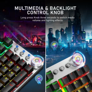 AULA F2088 Mechanical Gaming Keyboard Anti-ghosting 104 Brown Blue Switch Wired Mixed Backlight Keyboard for Game Laptop PC - Image 3
