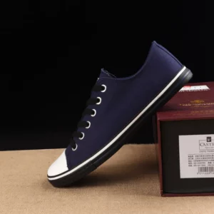 2024 New Fashion Casual Shoes for Men Lace Up Walking Shoes Boys Canvas Flat Shoes Male Solid Color Flats Students Sneakers - Image 3